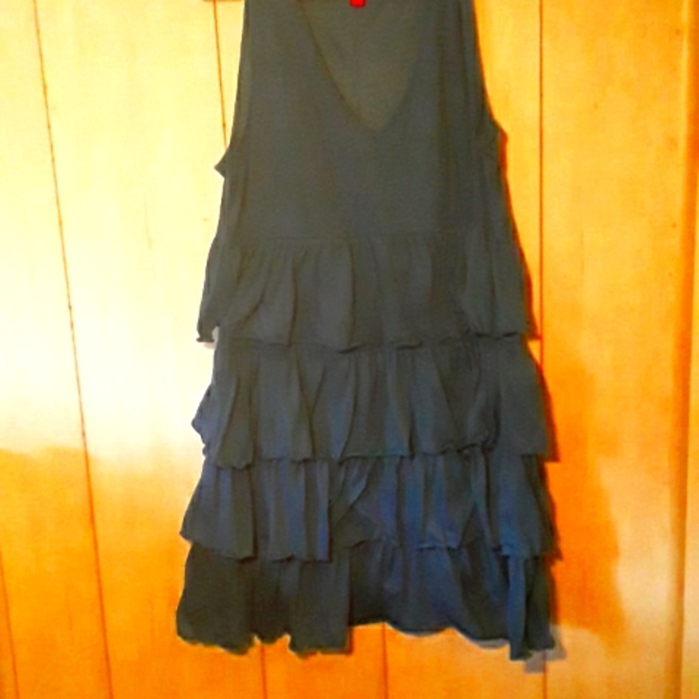 Turquoise ruffled dress